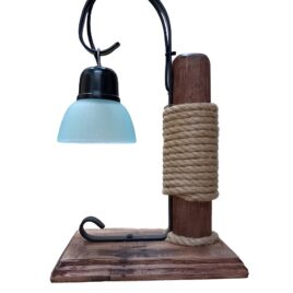 Velador artesanal estilo campo con base plana