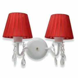 Aplique Pared 2 Luces Pantalla Organza con Cairel